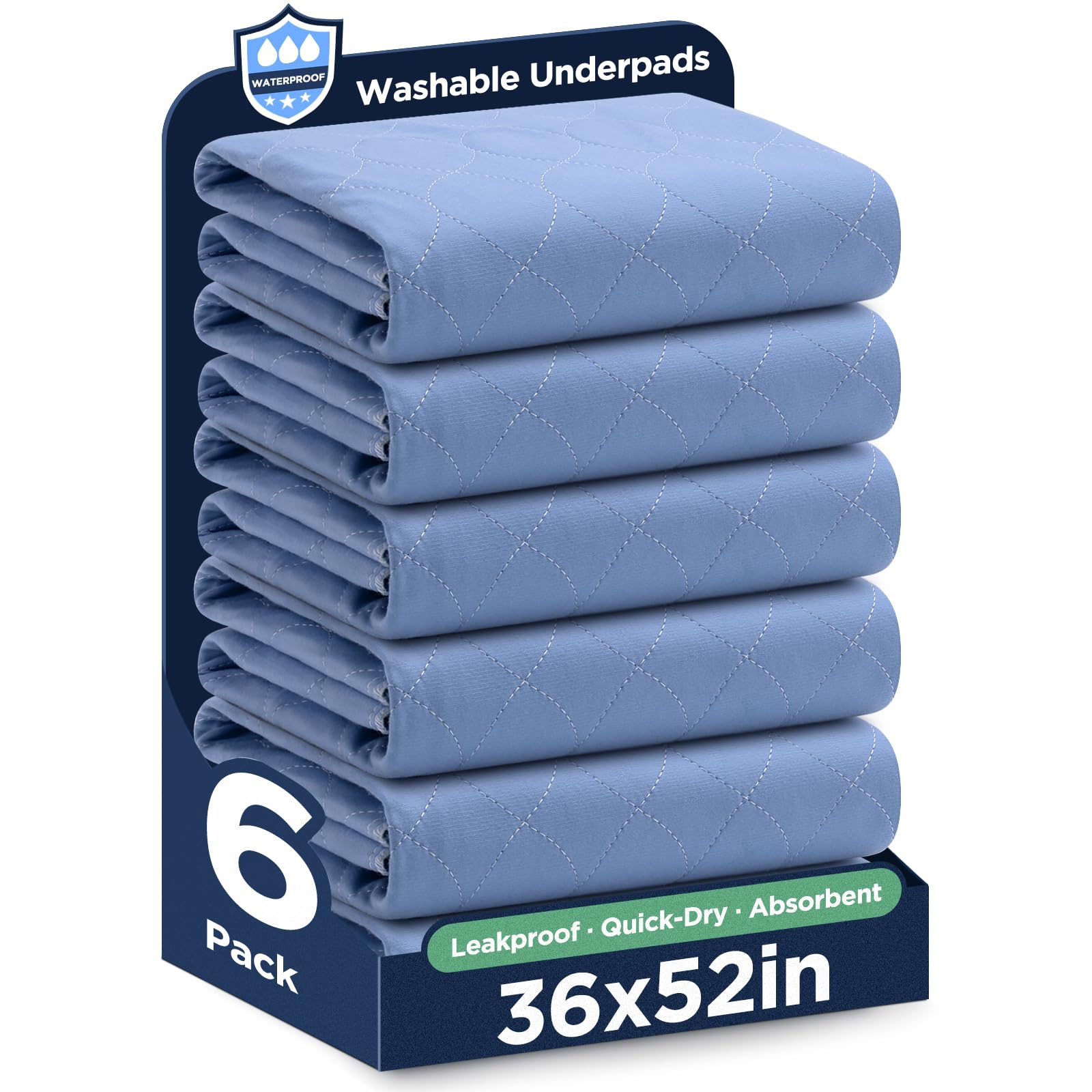 Brosive bed pad with high absorption for quick moisture capture.