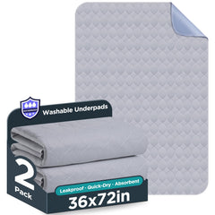 Brosive washable bed pad 36x72 grey on bed for overnight protection