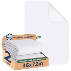 Brosive bed pads laid flat on a bed protecting sheets from spills.