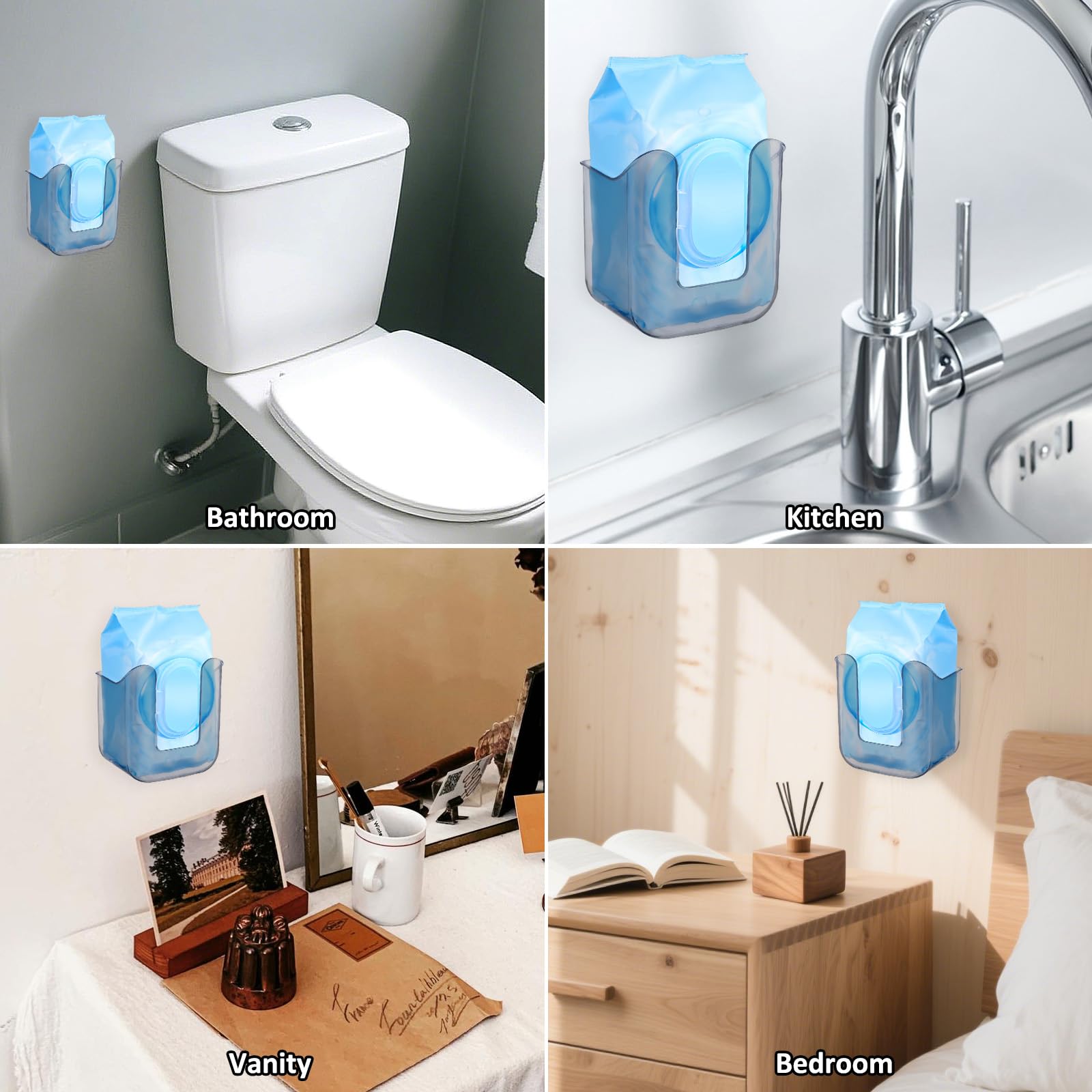 Bruislard wall-mounted wipes dispenser, durable polyethylene, keeps wipes organized.