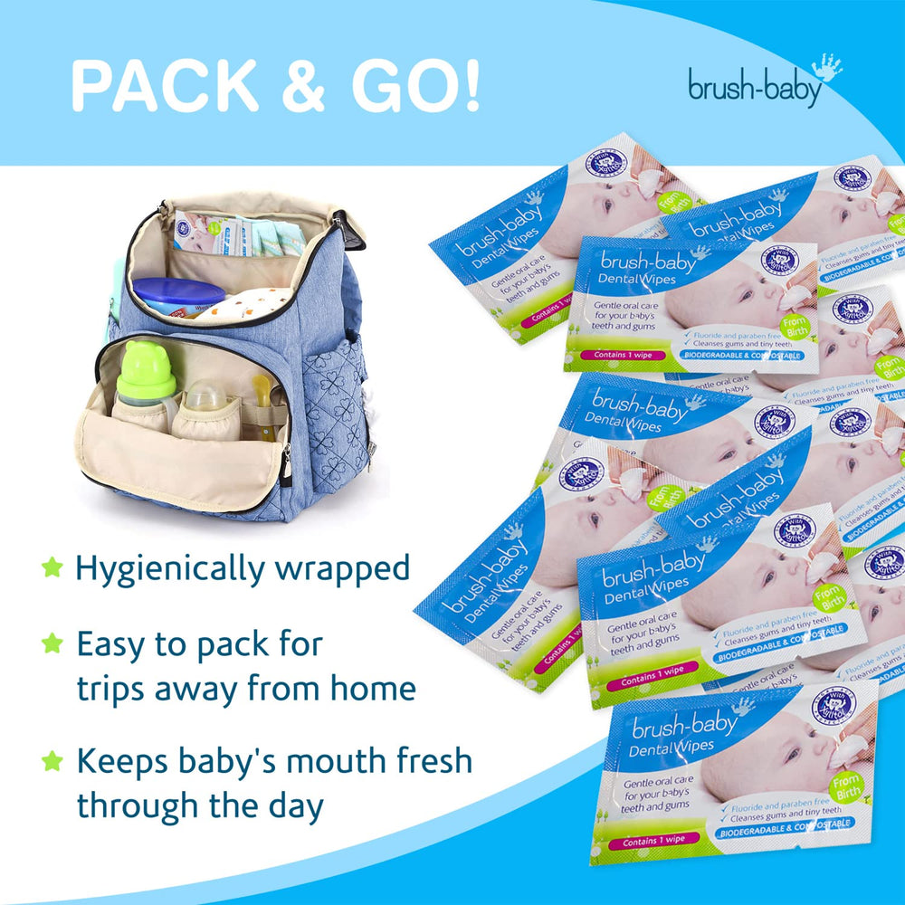 Brush Baby teething relief wipes easy disposal after use