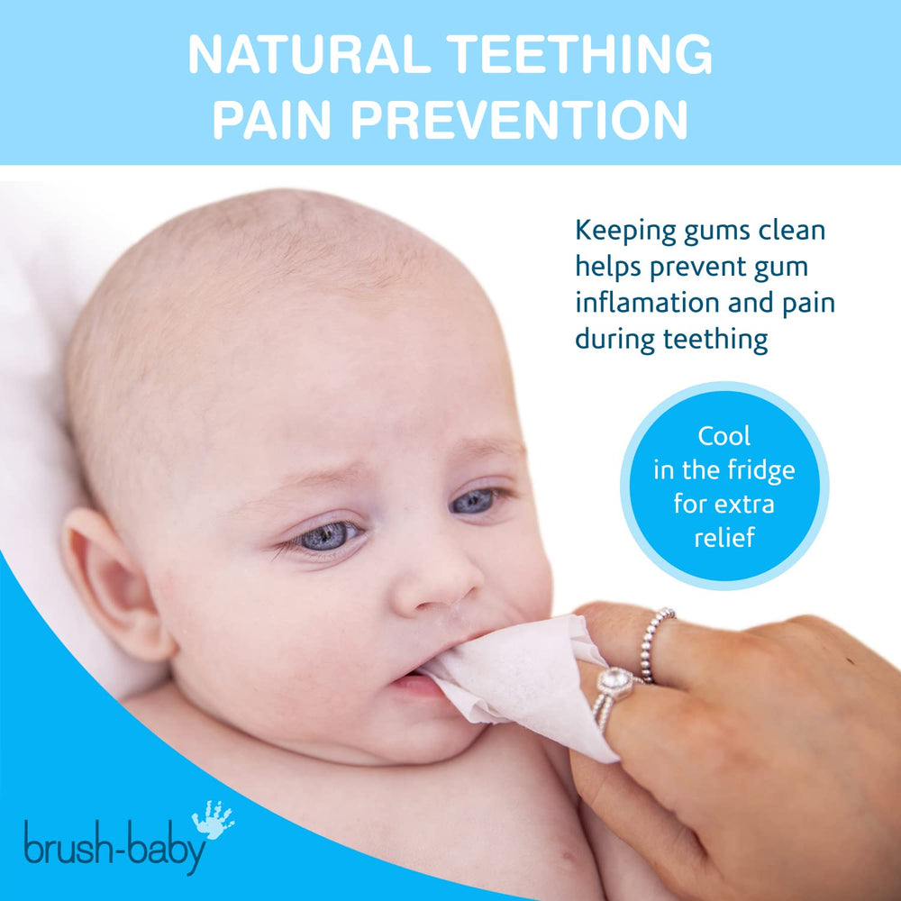 Brush Baby teething relief wipes individually wrapped for travel