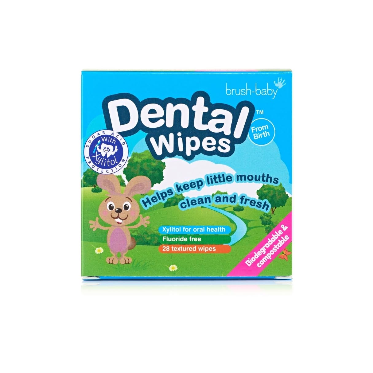 Brush Baby teething relief wipes soft moist texture on skin