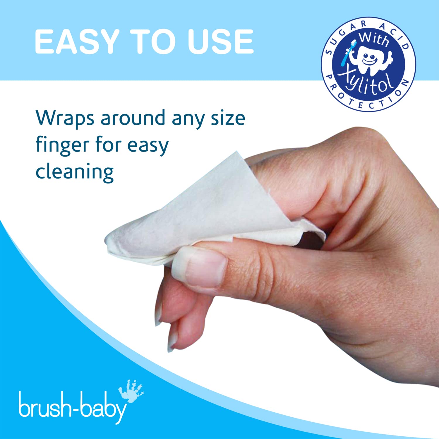 Brush Baby teething relief wipes travel pack ready to go