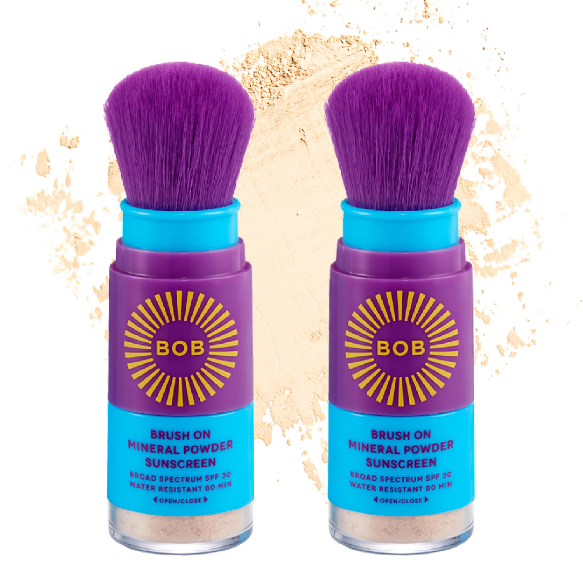 Brush On Block Bob Kids SPF 30 brush applying sunscreen for quick protection