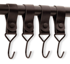 Brute Strength black leather straps with hooks showing premium full-grain leather and durable hardware.