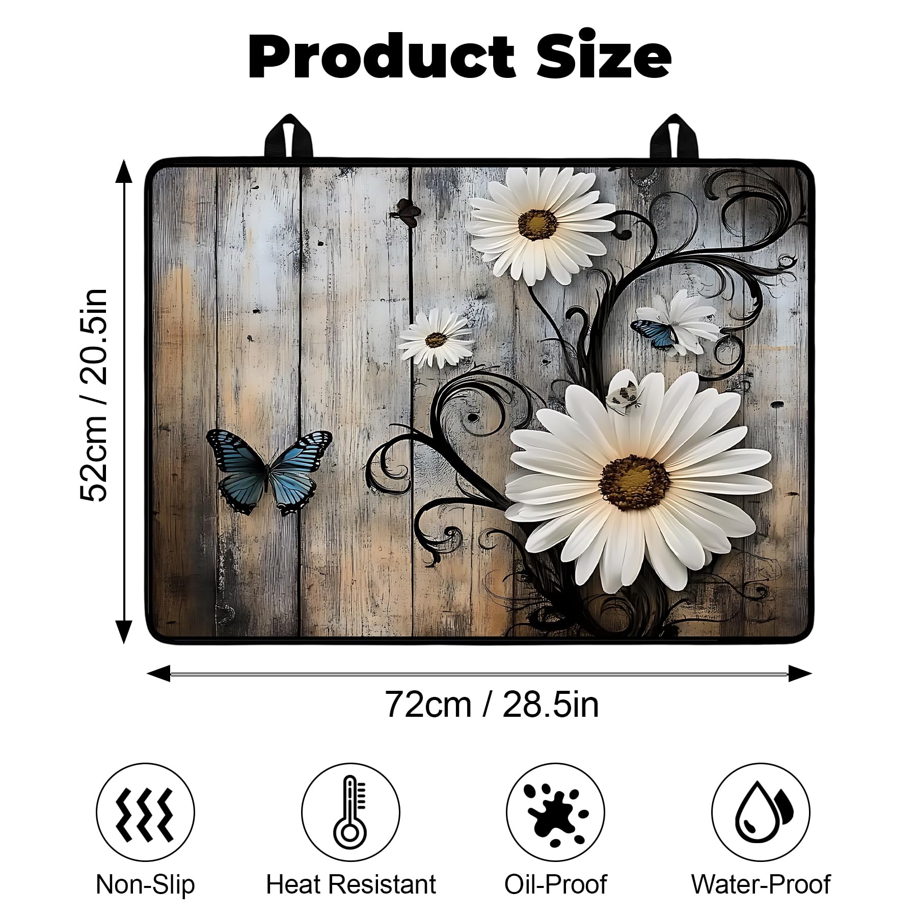 BSFHH Daisy anti-slip coating provides stability during kitchen tasks.