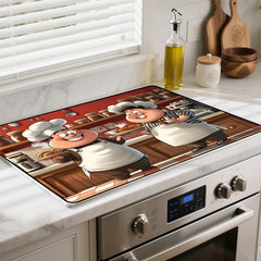BSFHH heat-resistant glass stove-top cover with anti-slip grip stabilizes prep on smooth surfaces