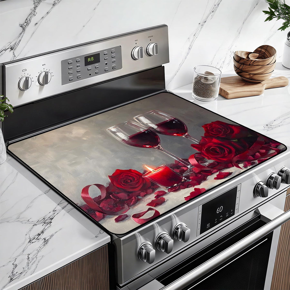 BSFHH heat-resistant stove top cover shields glass surface while expanding counter space.