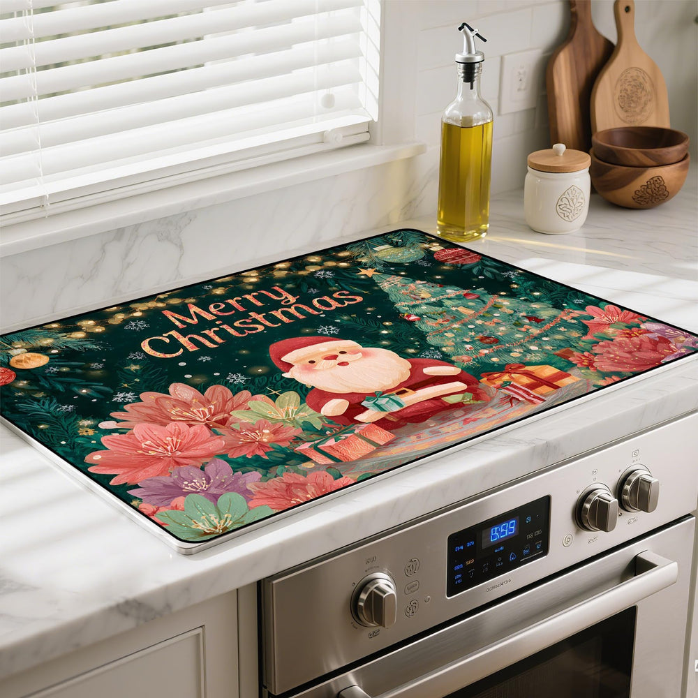 BSFHH heat-resistant stove top cover on stove adds useful workspace.