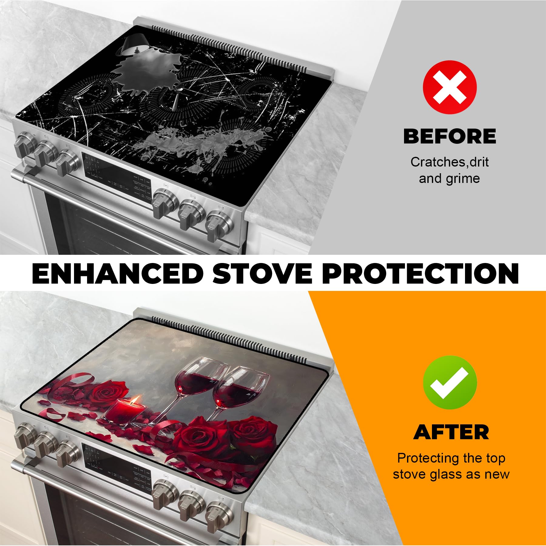 BSFHH easy-clean surface wipes away grease in seconds.