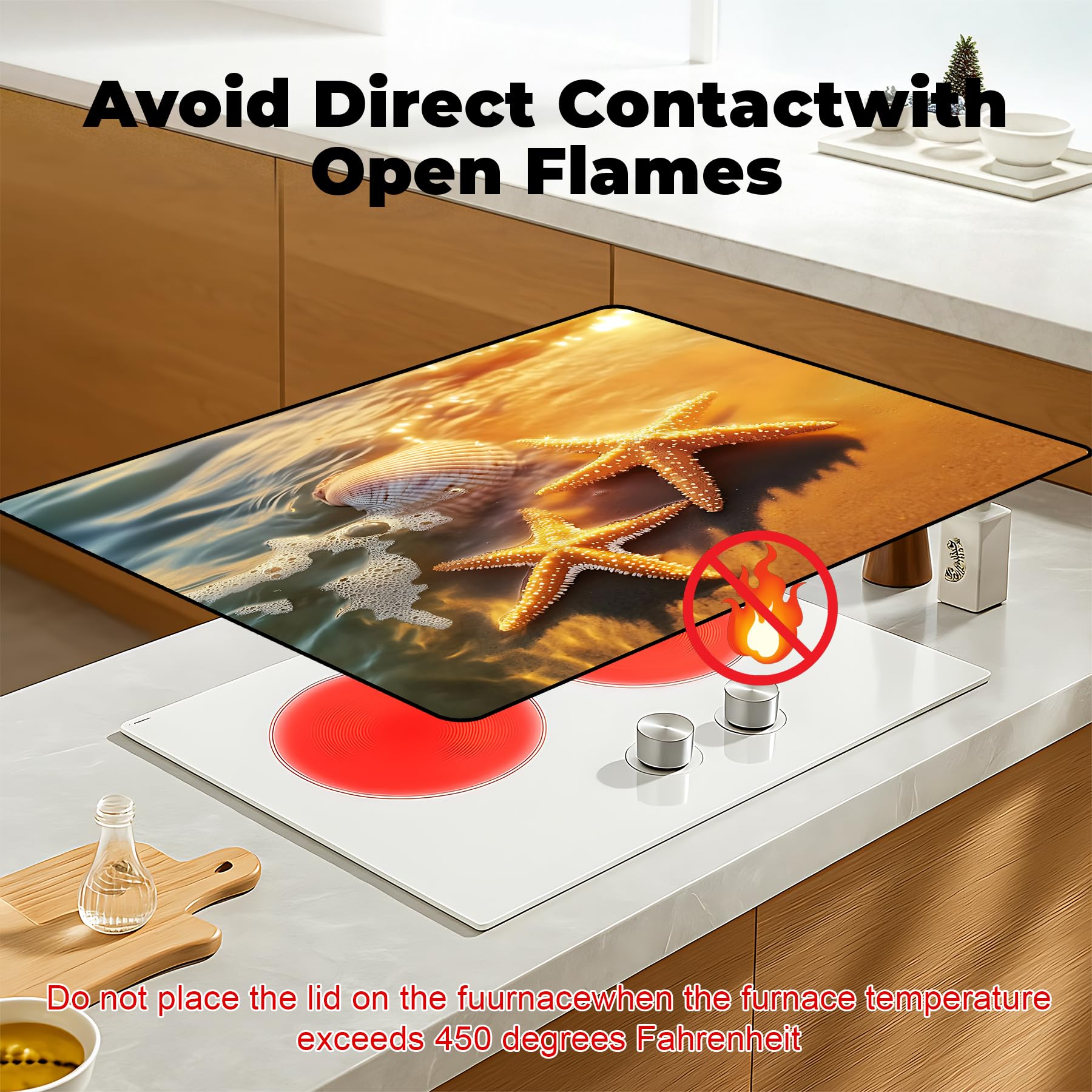 BSFHH stove top protector expands counter space for prep and serving.