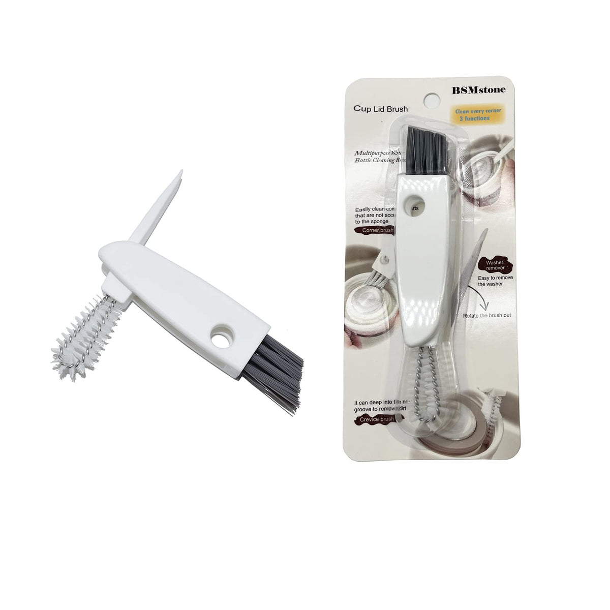 BSMstone Tiny Cleaning Brush assembly demonstrates compact design for crevice access