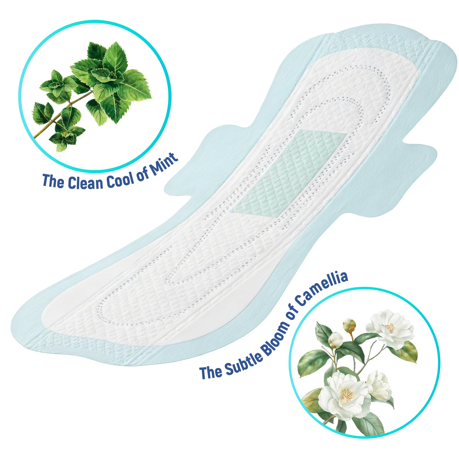 ßST#protection heavy flow overnight pad wings closeup highlights flexible wings
