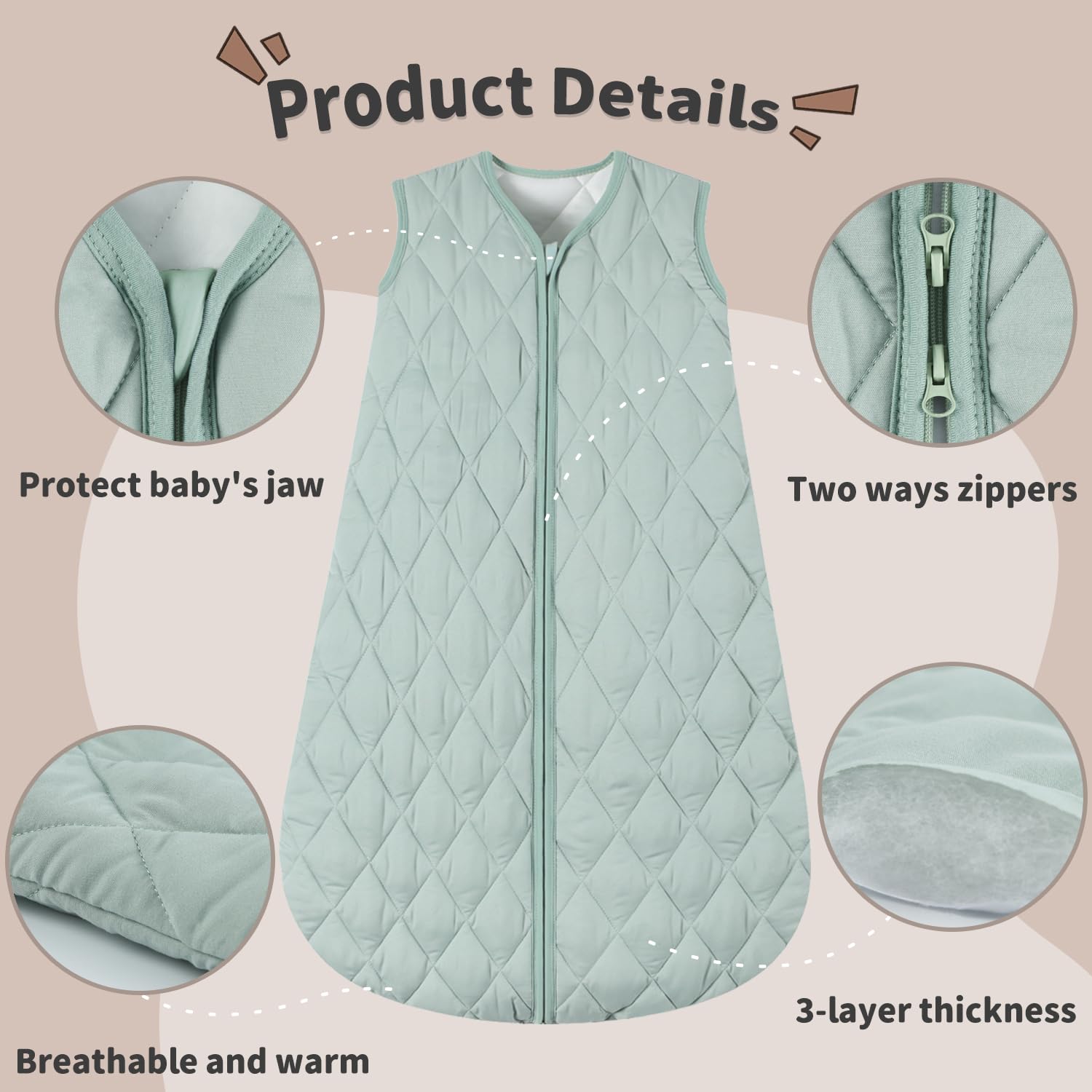 BSTOPPT soft-breathable fabric close-up highlights comfortable sleep wear.