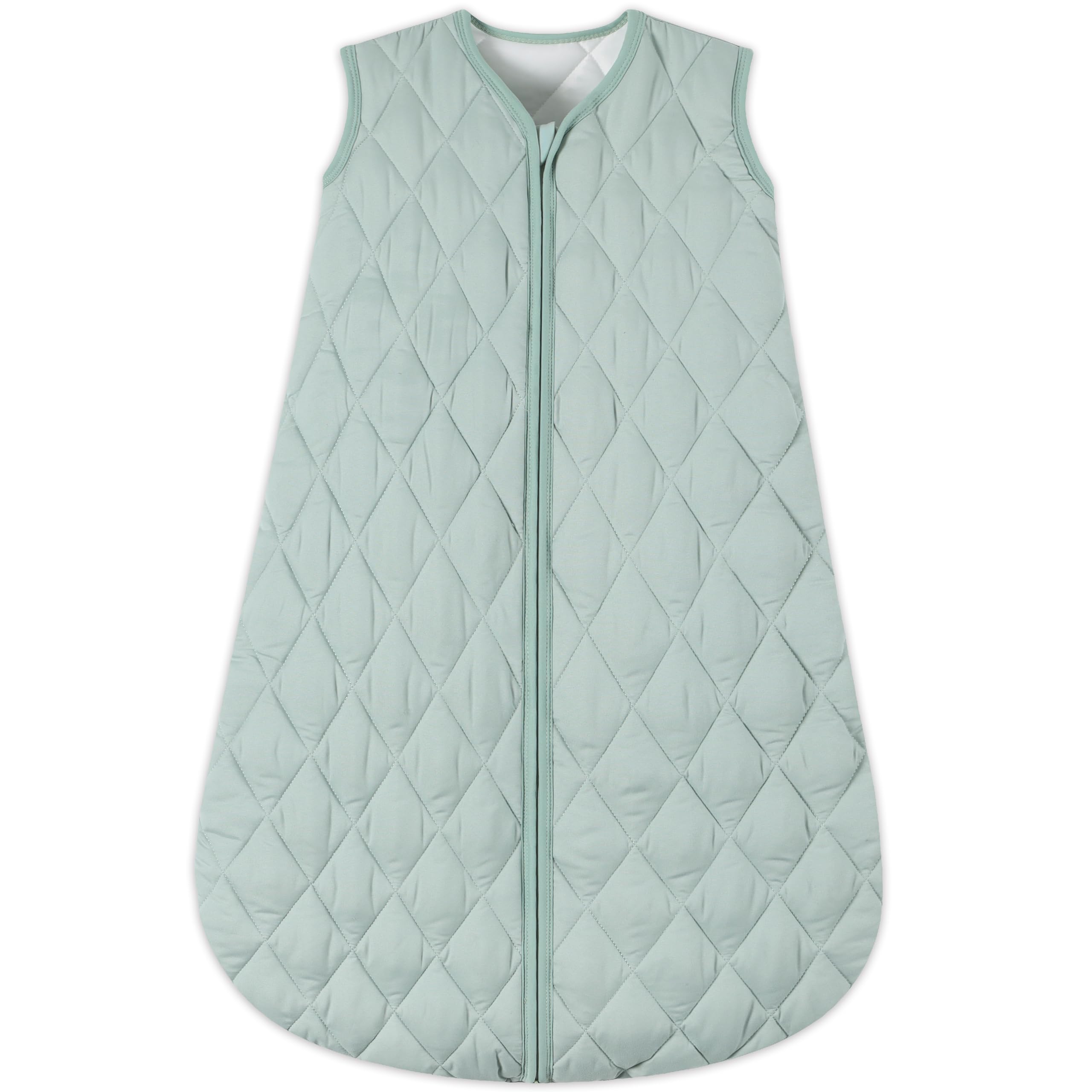 BSTOPPT baby sleep sack in green fabric showing TOG 2.5 warmth and soft texture.