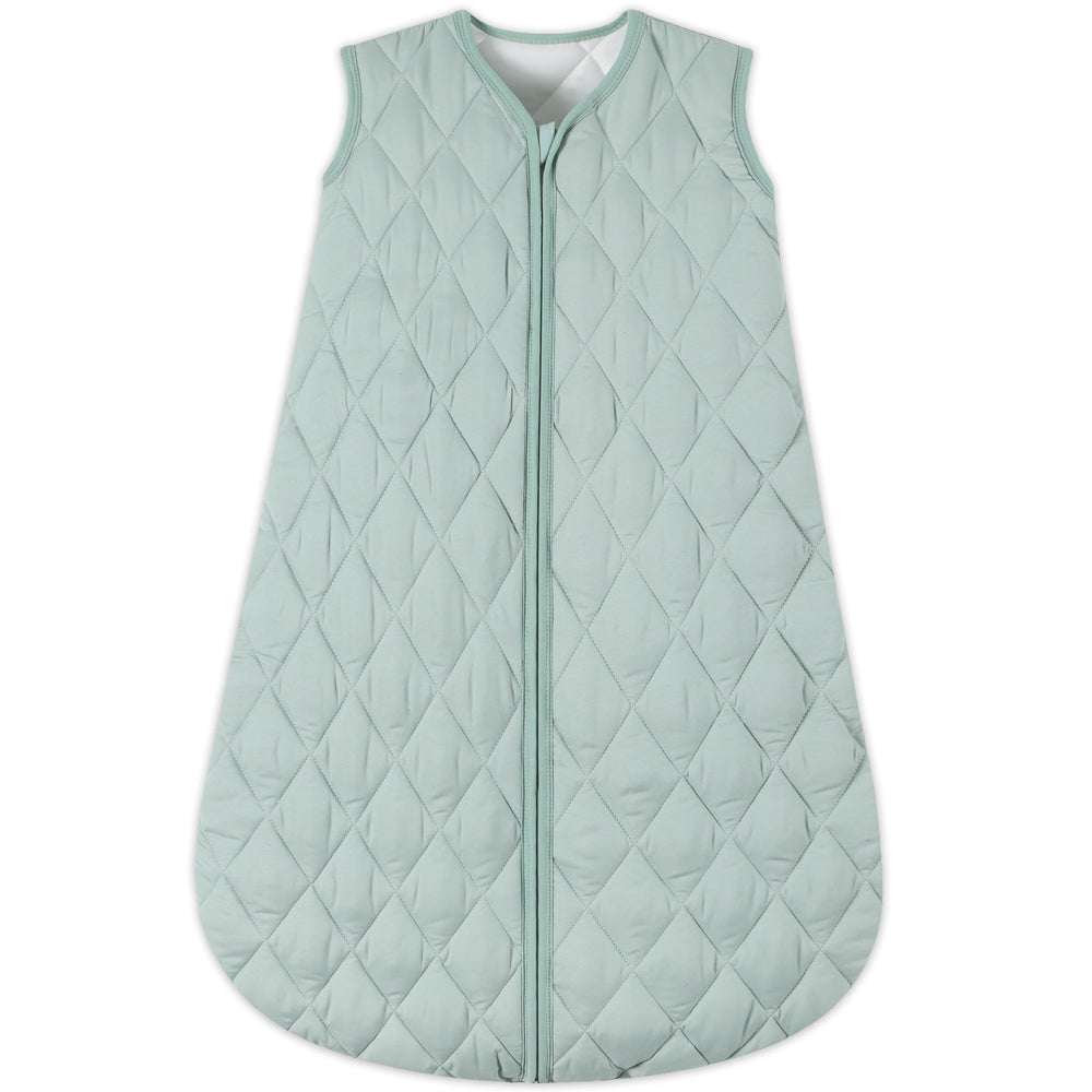 BSTOPPT baby sleep sack in green fabric showing TOG 2.5 warmth and soft texture.
