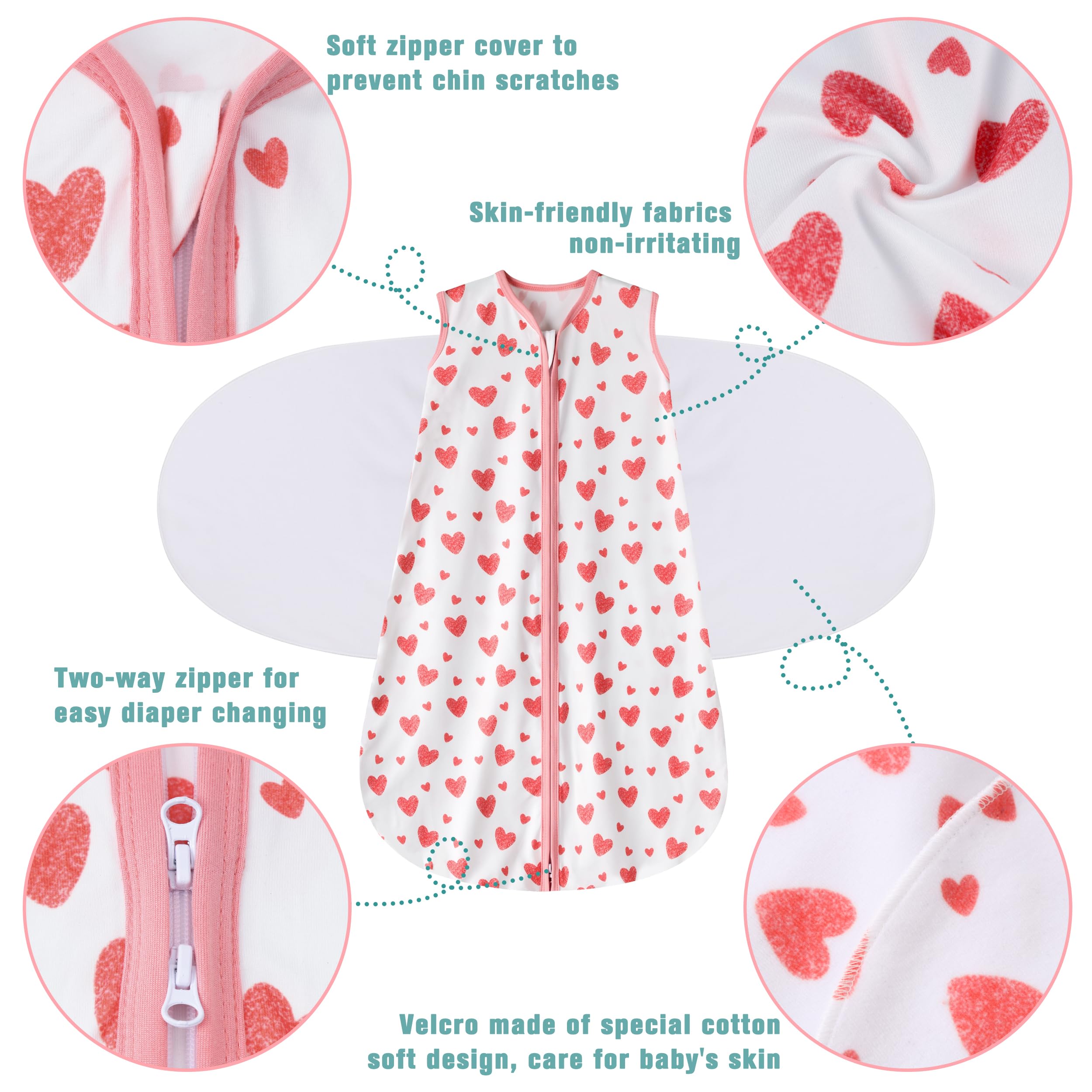 BSTOPPT bottom zipper for easy diaper changes without unswaddling