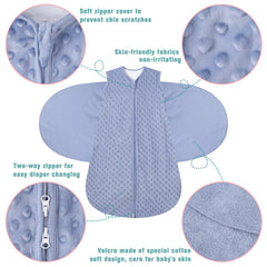 BSTOPPT fleece newborn sleep sack reverse zip design for easy diaper change