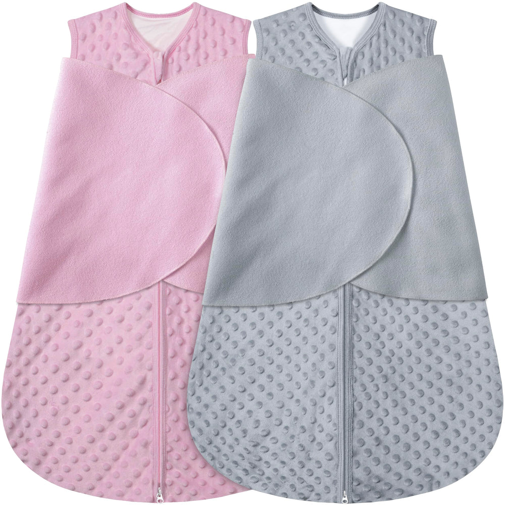 BSTOPPT fleece newborn sleep sack with wings for secure swaddling and comfort.