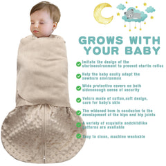 BSTOPPT fleece sleep sack green on baby, breathable warmth for mild seasons.