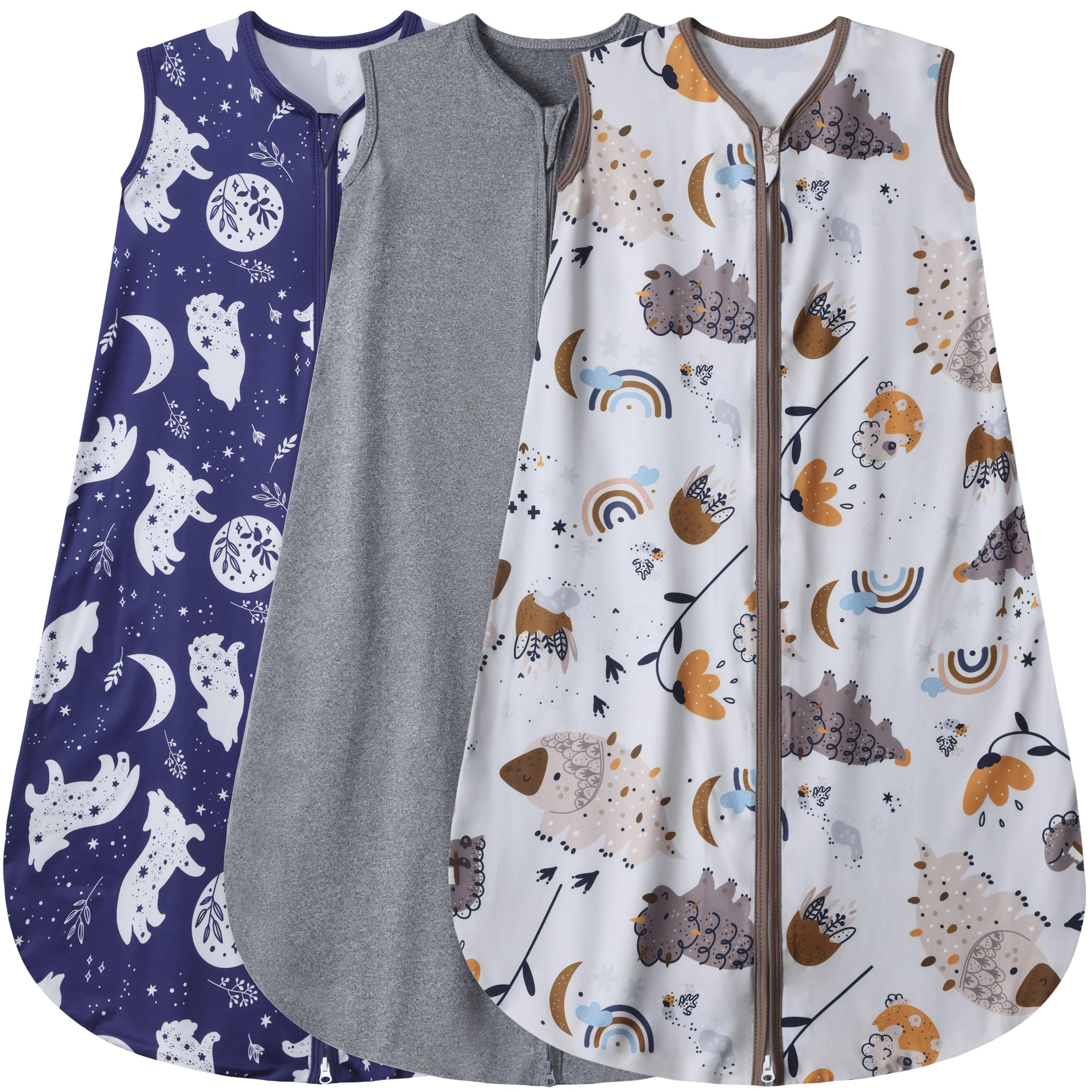 BSTOPPT fox design sleep sack front view, soft rayon cotton fabric for year-round comfort.