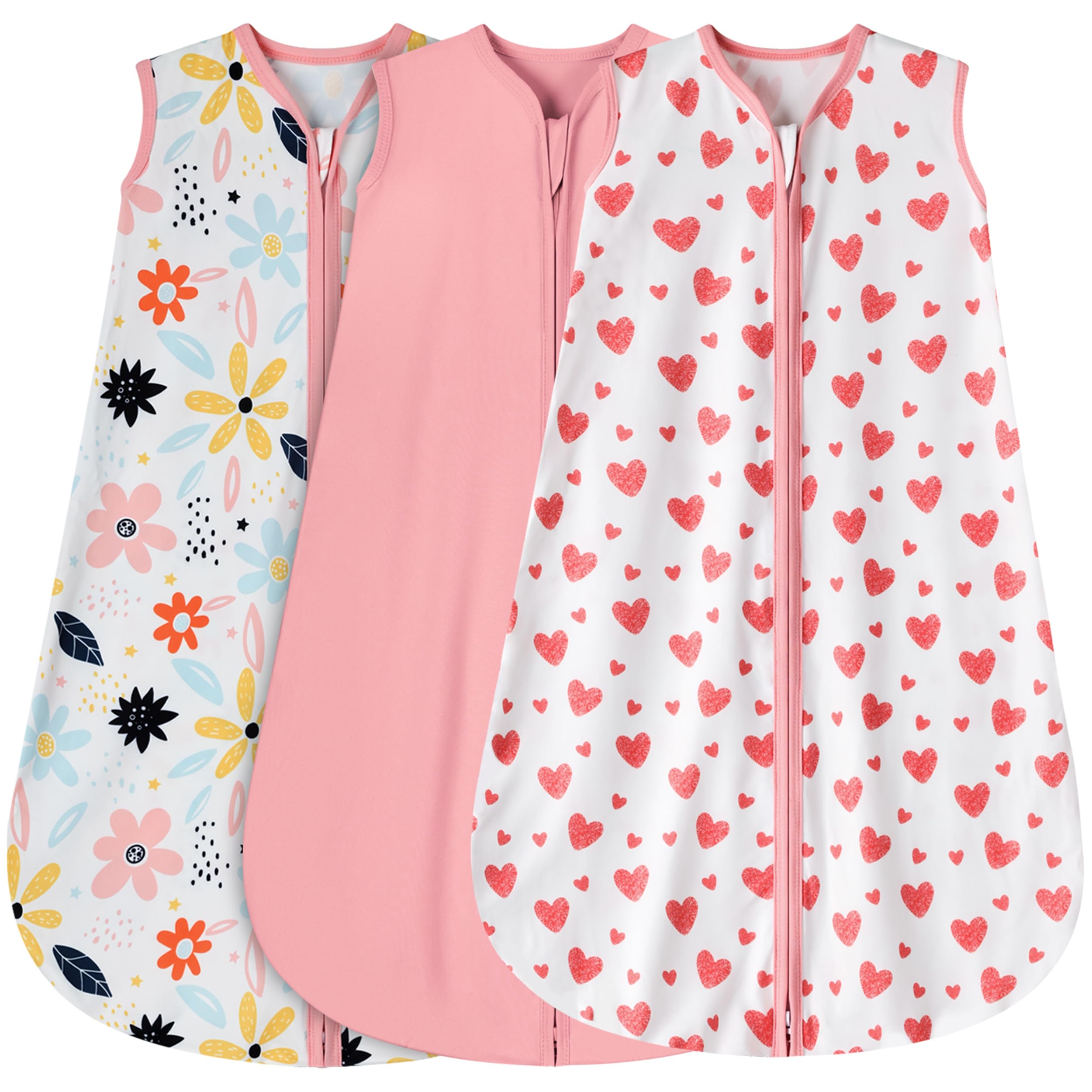 BSTOPPT heart pink floral sleep sack in soft fabric for cozy 18-24 month nights