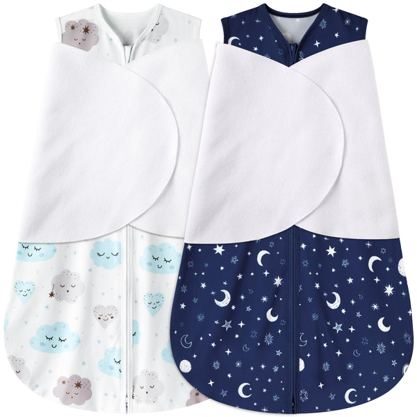 BSTOPPT sleep sack with clouds and starry sky design supports peaceful naps