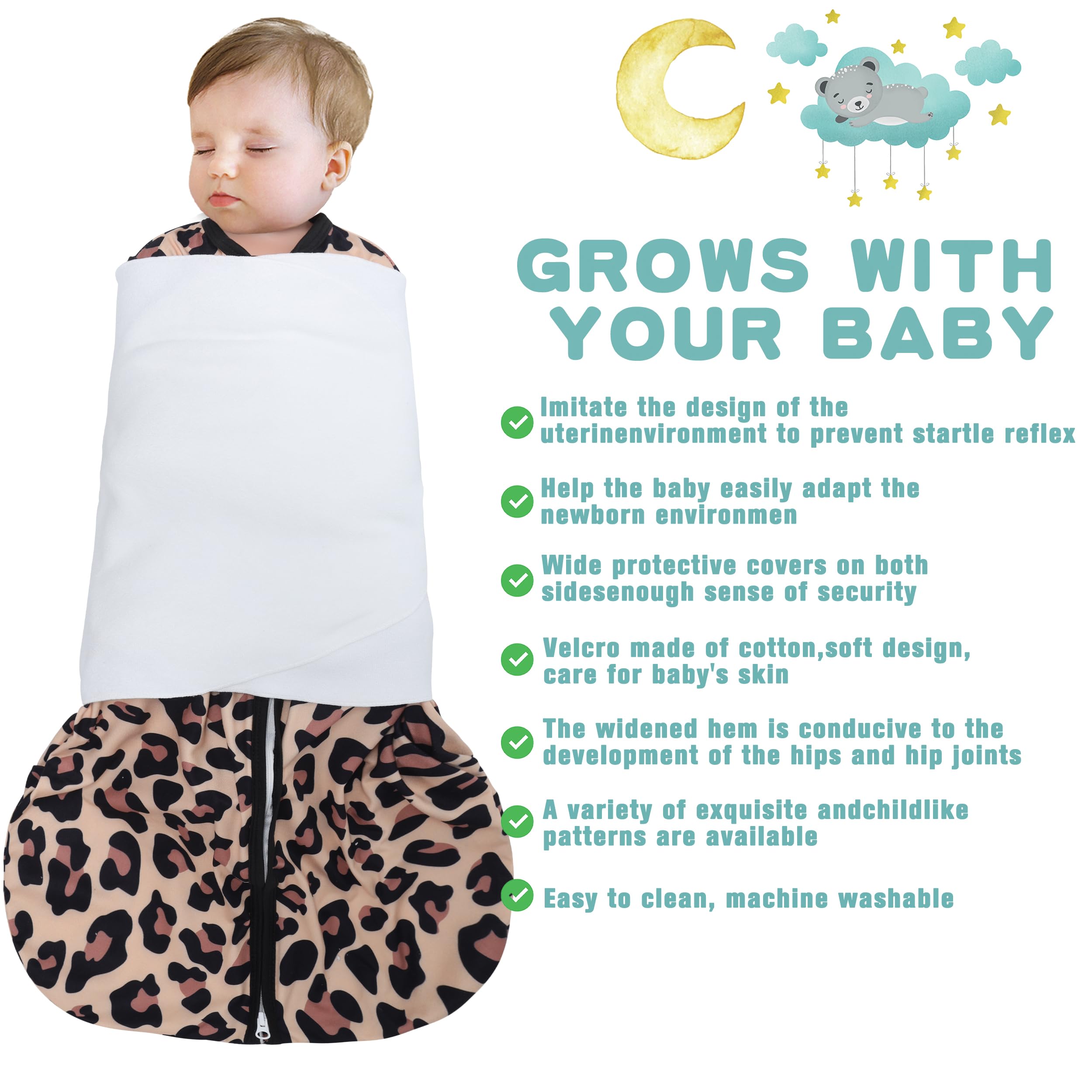 BSTOPPT sleep sack in cobble pattern shows soft fabric and comfort.