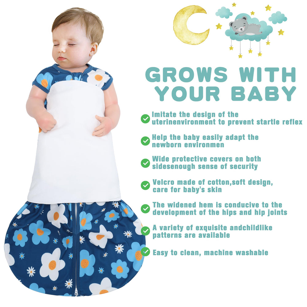 BSTOPPT newborn sleep sack fabric detail highlights soft rayon cotton touch for gentle nights.