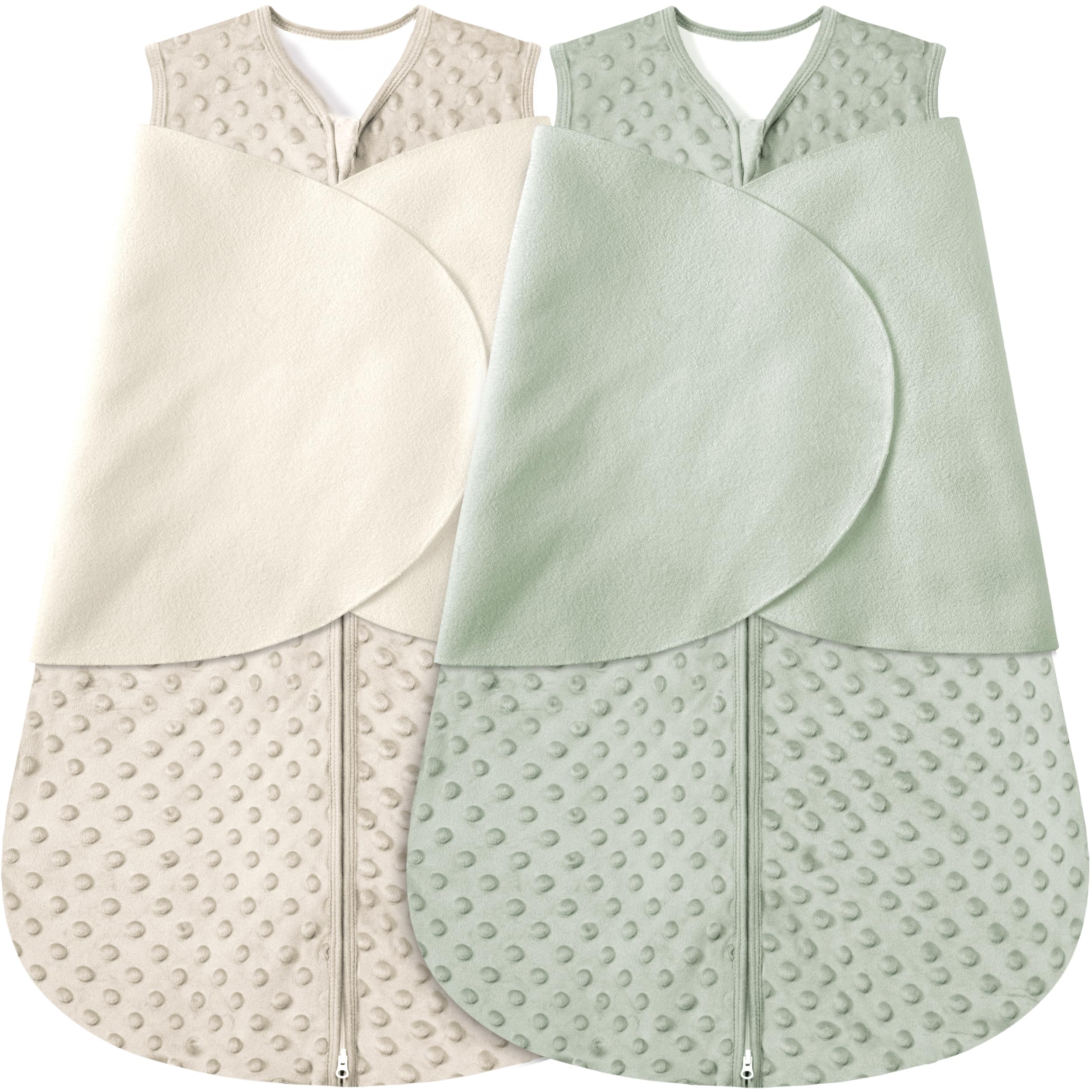 BSTOPPT sleep sack front view in beige shows safe wearable blanket for peaceful sleep.