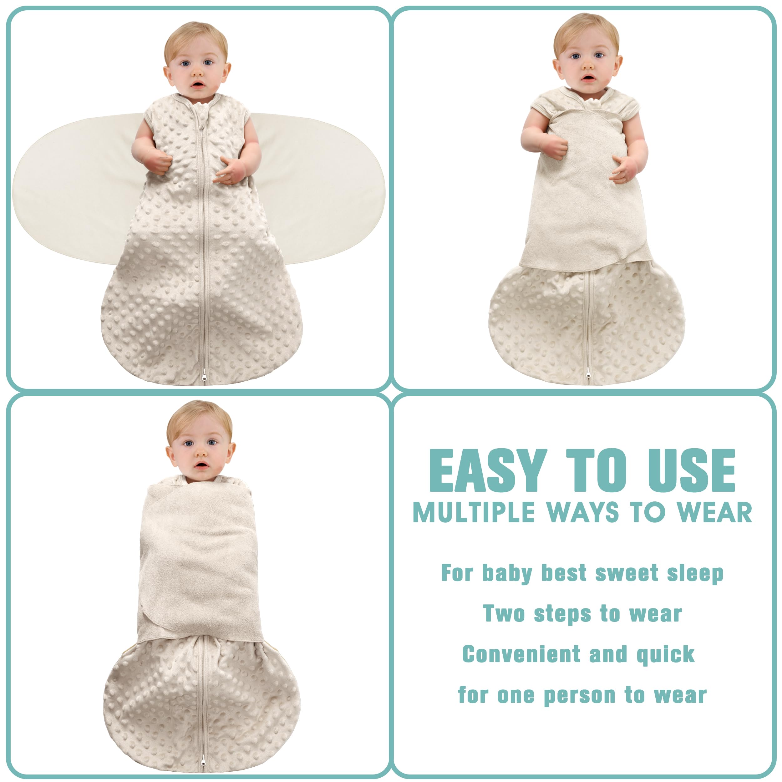 Wings closeup in cotton fabric highlights soft, secure transition.