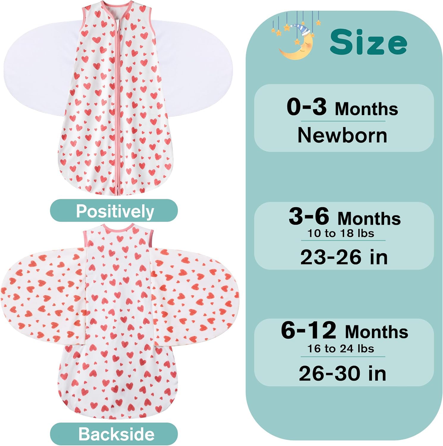 BSTOPPT reverse zipper allows diaper changes without unswaddling