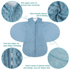 BSTOPPT reverse-zip bottom opening, easy diaper changes without unwrapping.