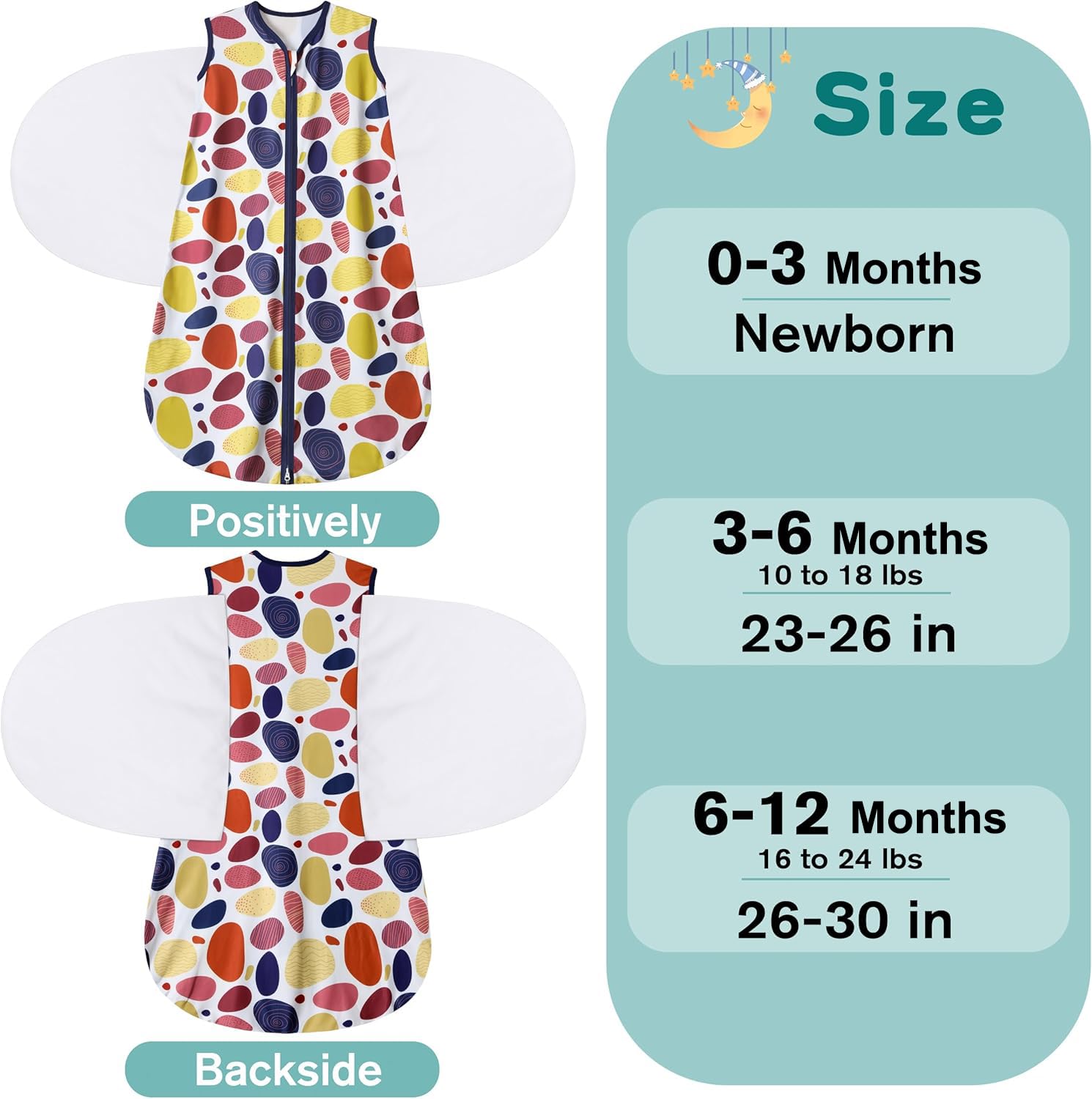 BSTOPPT sleep sack bottom zipper enables easy diaper changes without unswaddling.