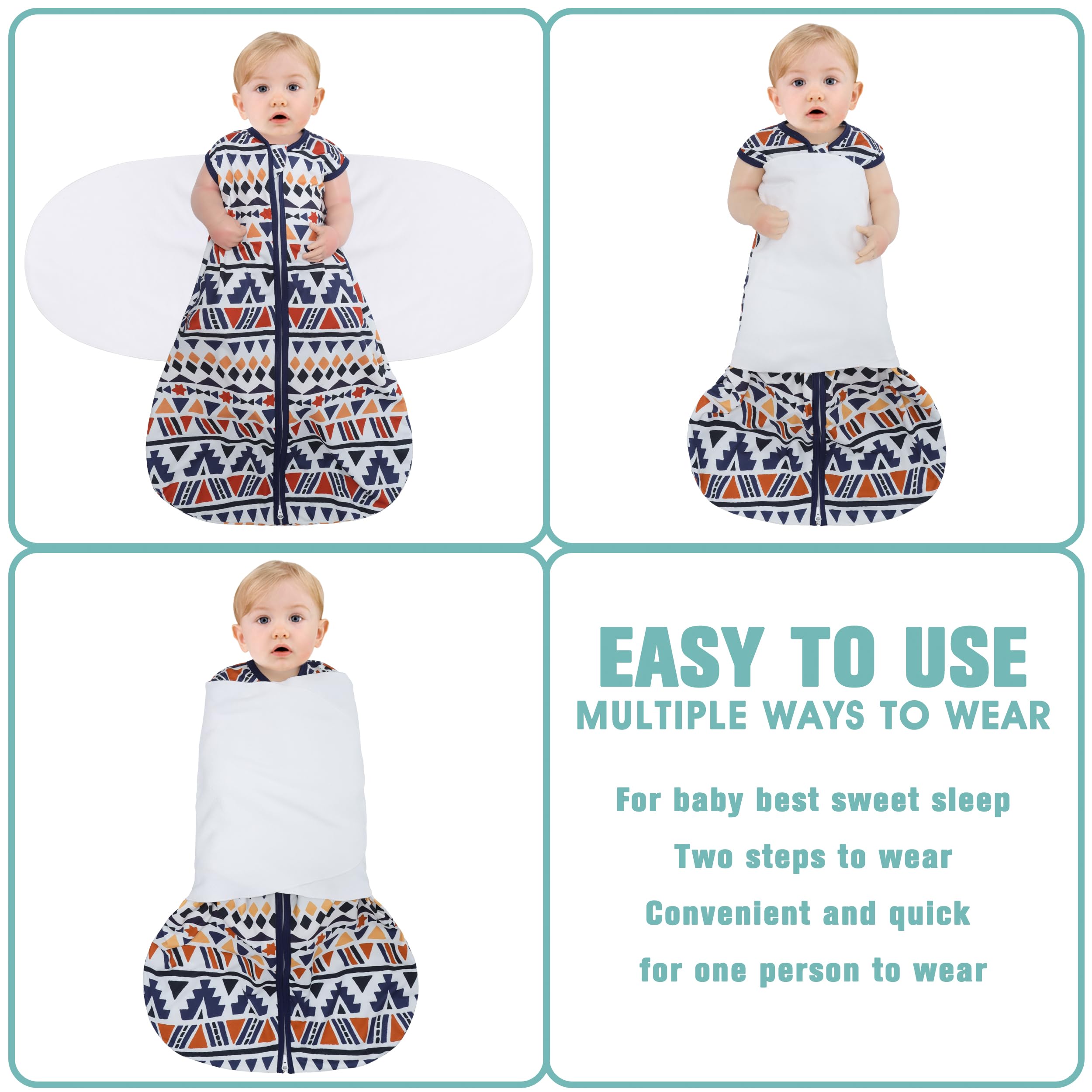 BSTOPPT three way adjustable swaddle demonstrates arm in and out options
