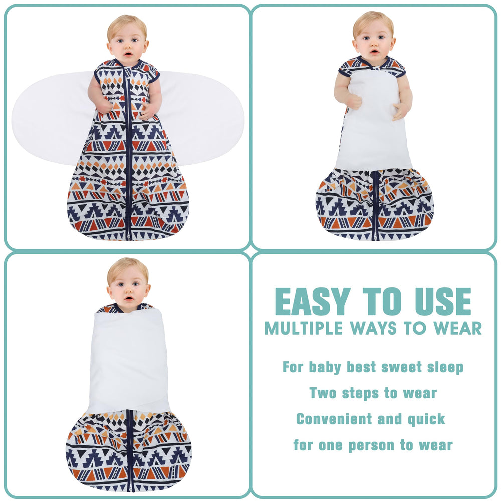 BSTOPPT three way adjustable swaddle demonstrates arm in and out options