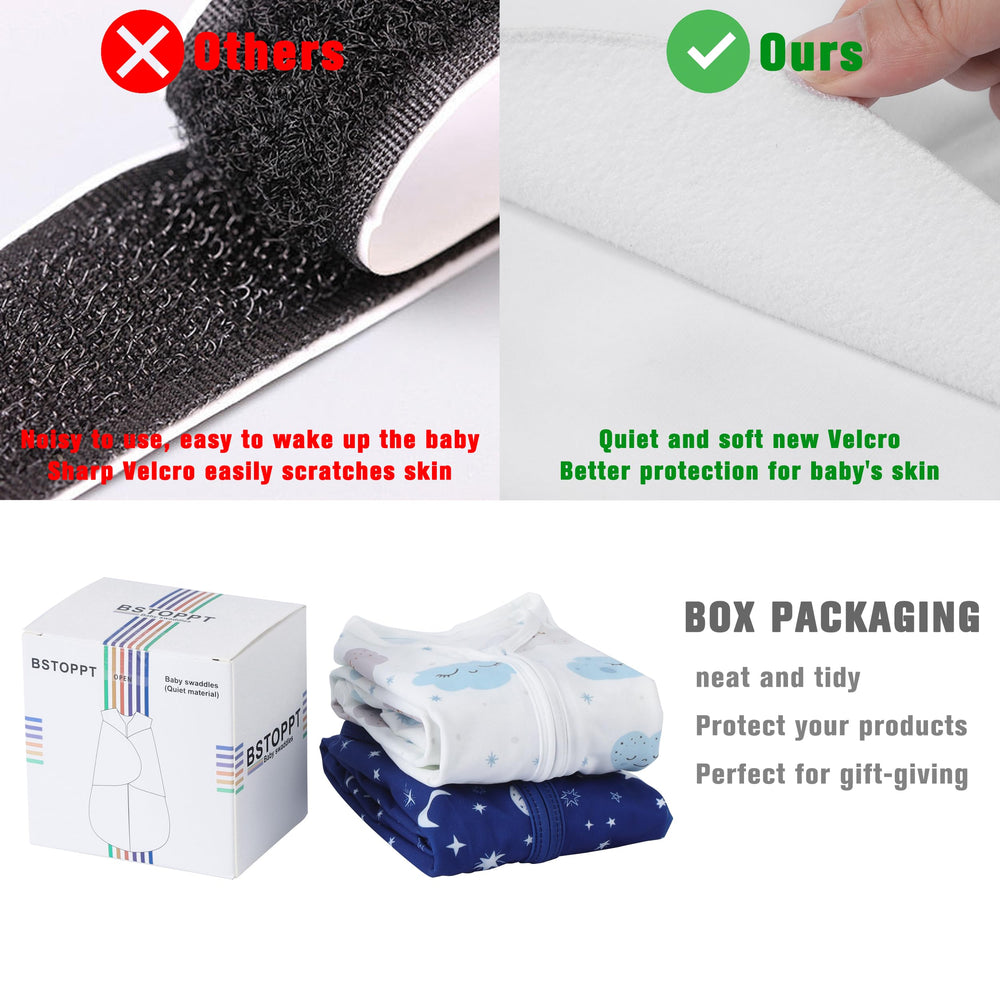 BSTOPPT transition-ready design eases moving from swaddle to sleeping bag