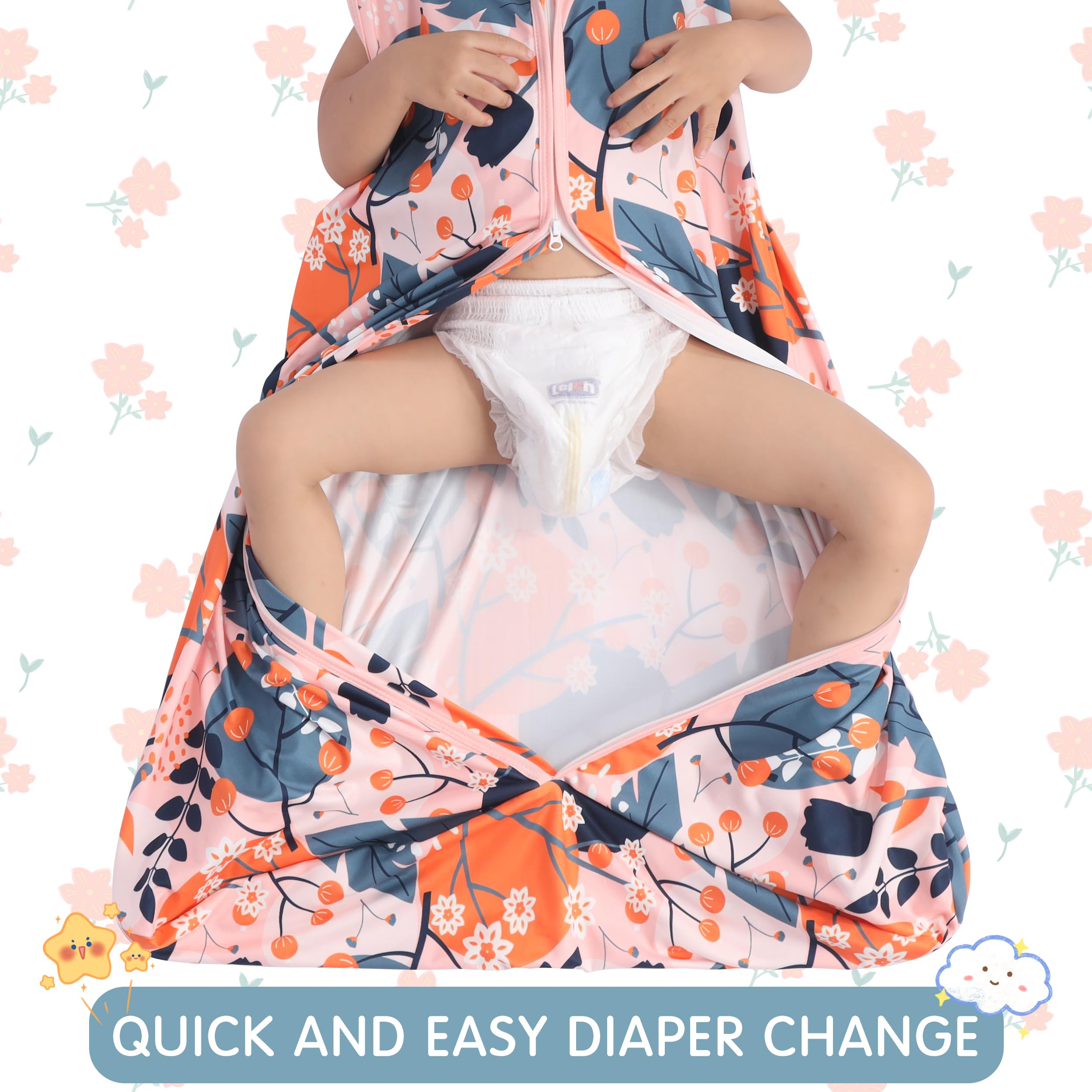 BSTOPT sleep sack fabric close-up showing breathable rayon cotton texture for sensitive skin