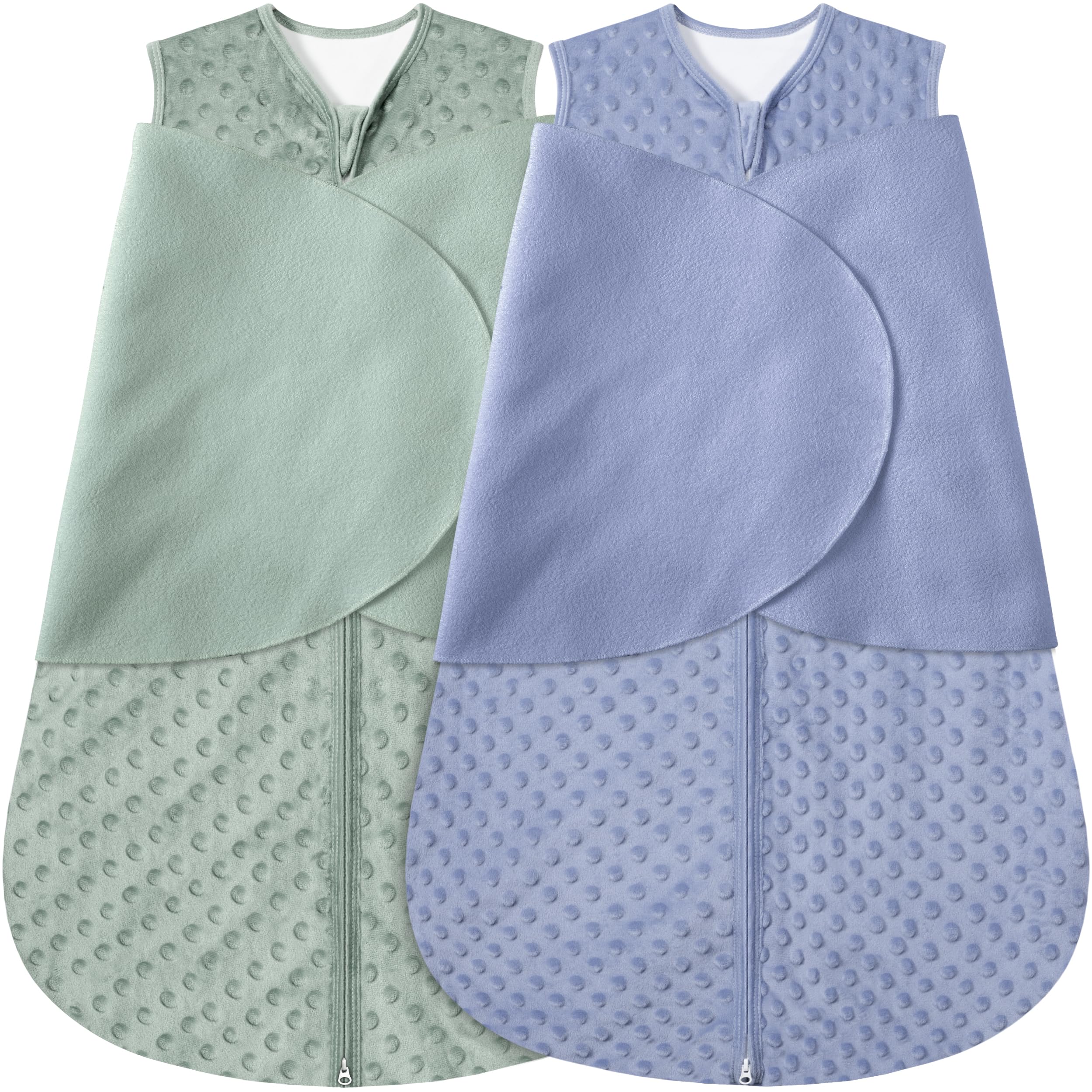 BSTOPPT fleece newborn sleep sack front view showing cozy fabric and secure fit.