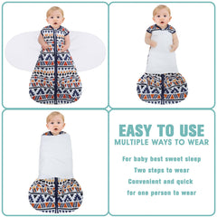 BSTOPT newborn sleep sack 3-way adjustable swaddle offers arm-in and arm-out options