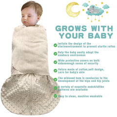 BSTOPT 3-way swaddle with arms-in keeping startle reflex gentle and sleep calmer.