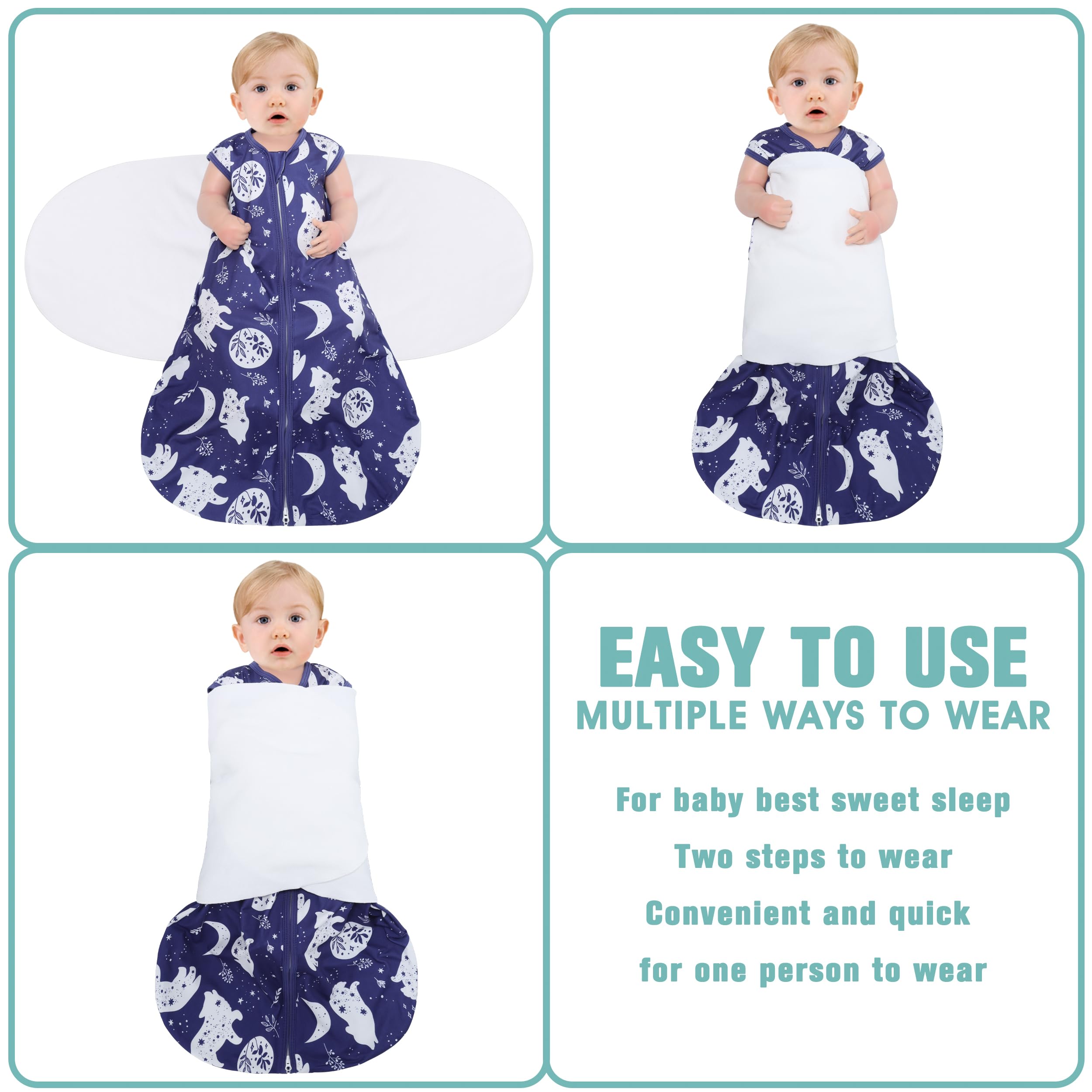 BSTOPPT 3-way swaddle arm-in demonstrates adjustable fit for gradual transition.