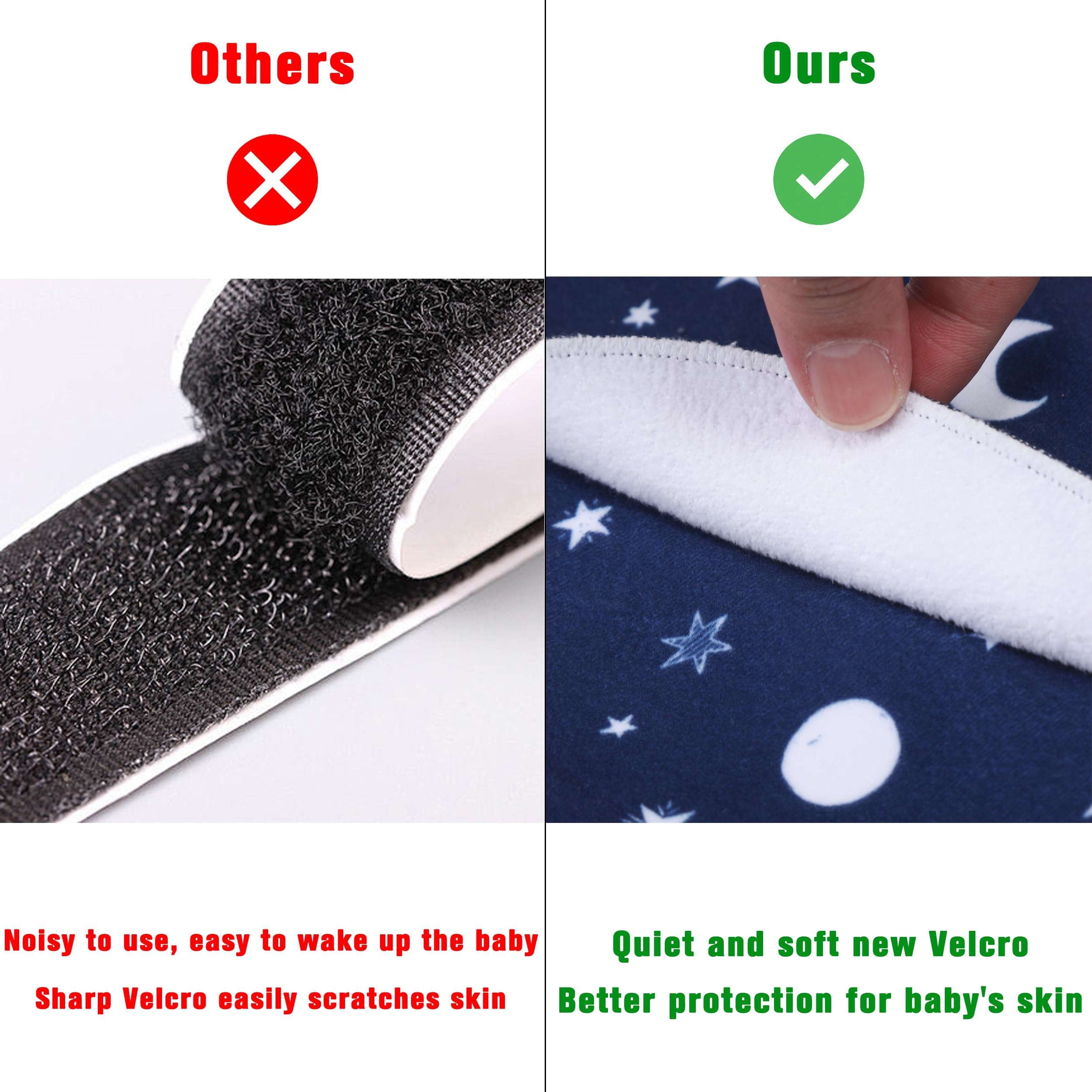 BSTOPT starry sky sleep sack shows secure arm and neck openings for safety