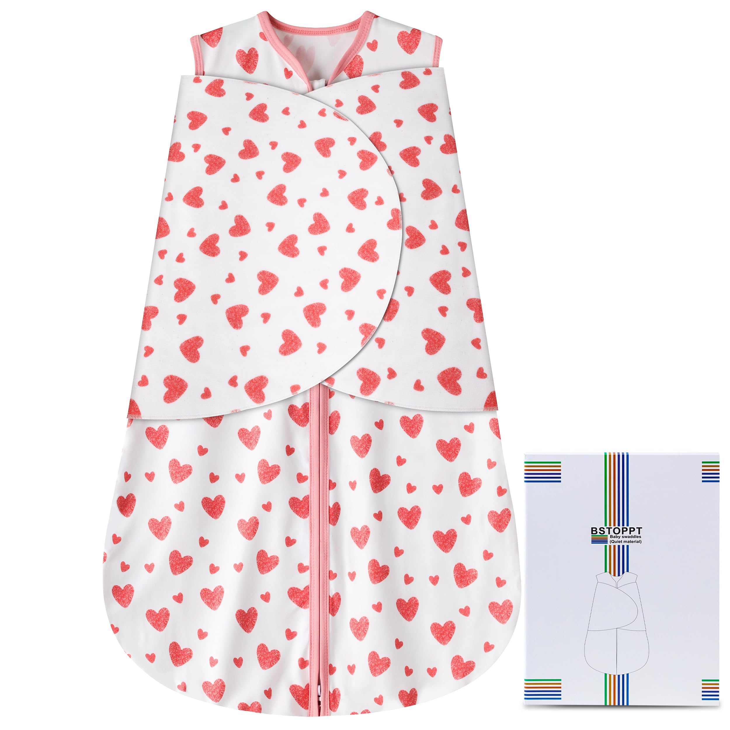 BSTOPPT newborn sleep sack front view showing safe wearable design for naps.