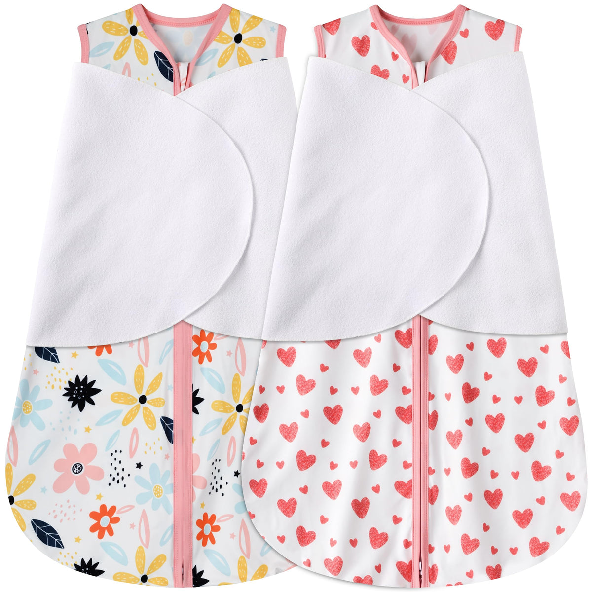 BSTOPPT newborn sleep sack with heart-floral design for cozy, secure nights