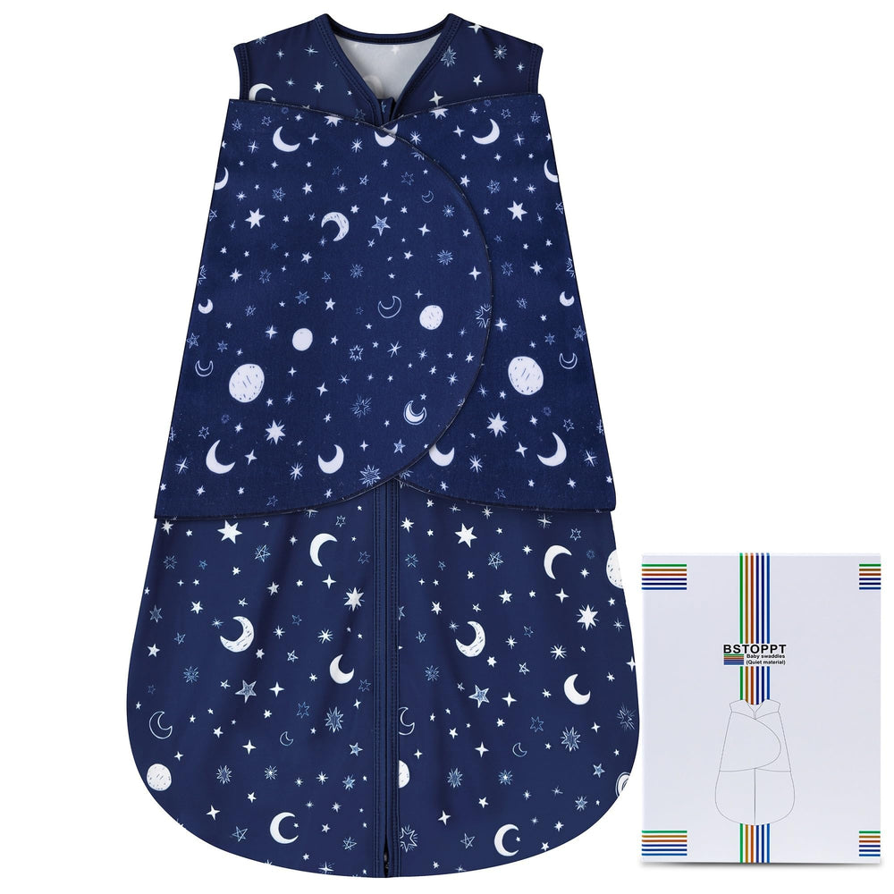 BSTOPT sleep sack in starry sky fabric is breathable rayon cotton