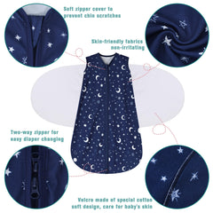 BSTOPT sleep sack reverse zipper allows diaper changes without unswaddling
