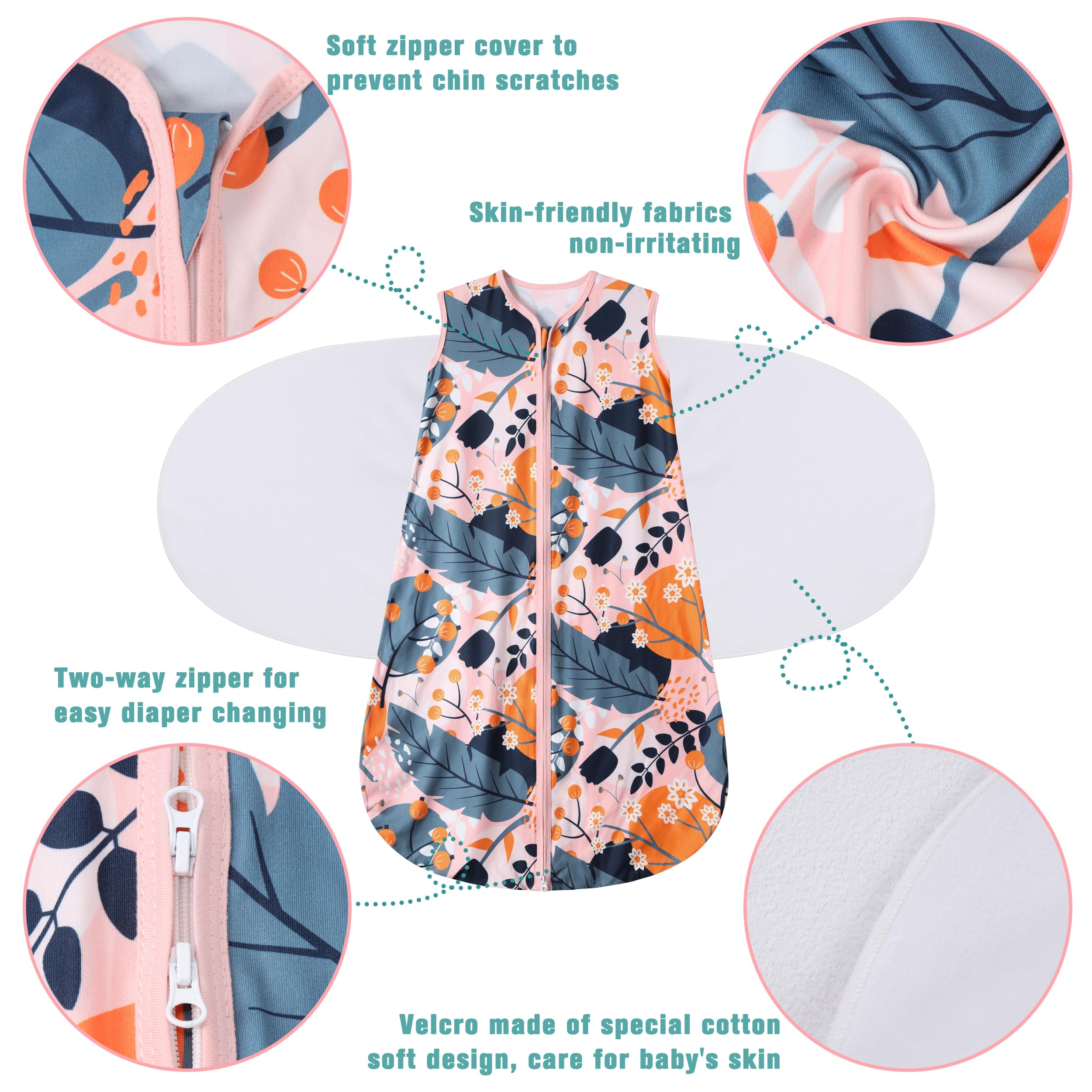 BSTOPPT sleeveless design reducing overheating while swaddled.