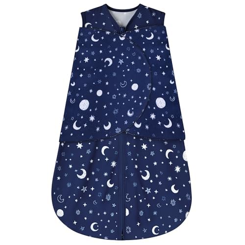 BSTOPT starry sky sleep sack front view for safe crib wear and easy bedtime routines